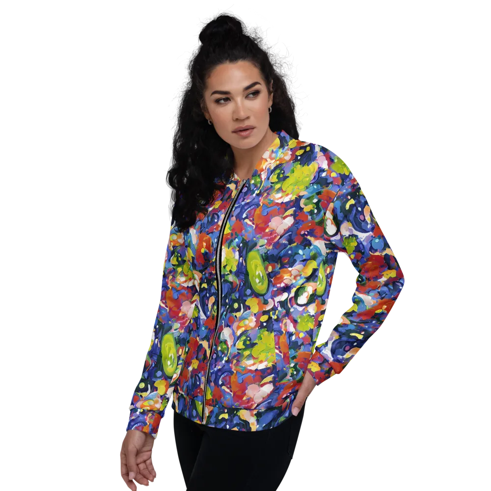 Neon Abstract on Bomber Jacket — Left
