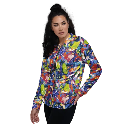Neon Abstract on a Bomber Jacket