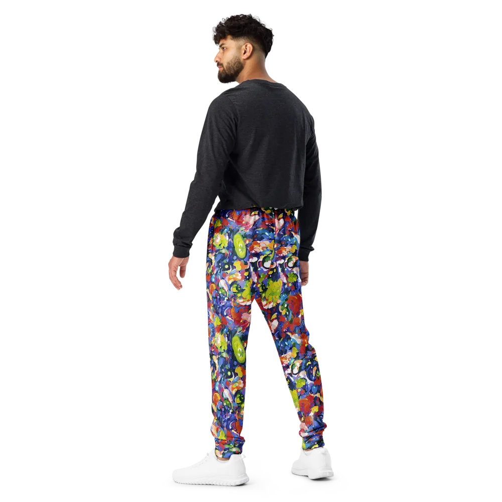 Neon Abstract on Men's Joggers — Back