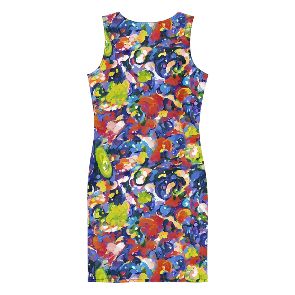 Neon Abstract on Bodycon Dress — Back