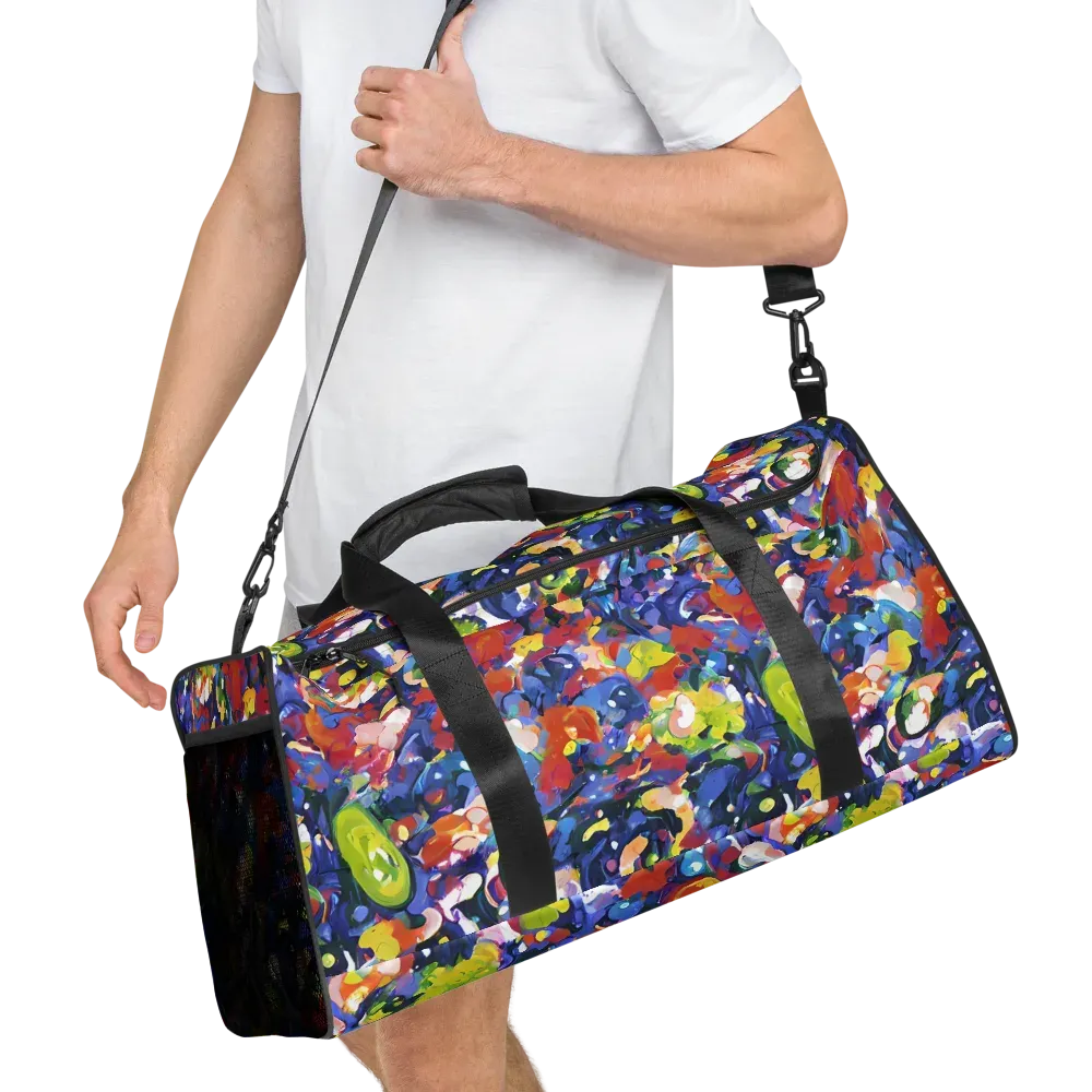 Neon Abstract on Duffle Bag — Right Front