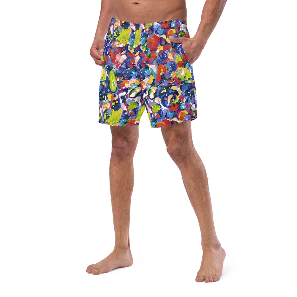 Neon Abstract on Swim Trunks — Left Front