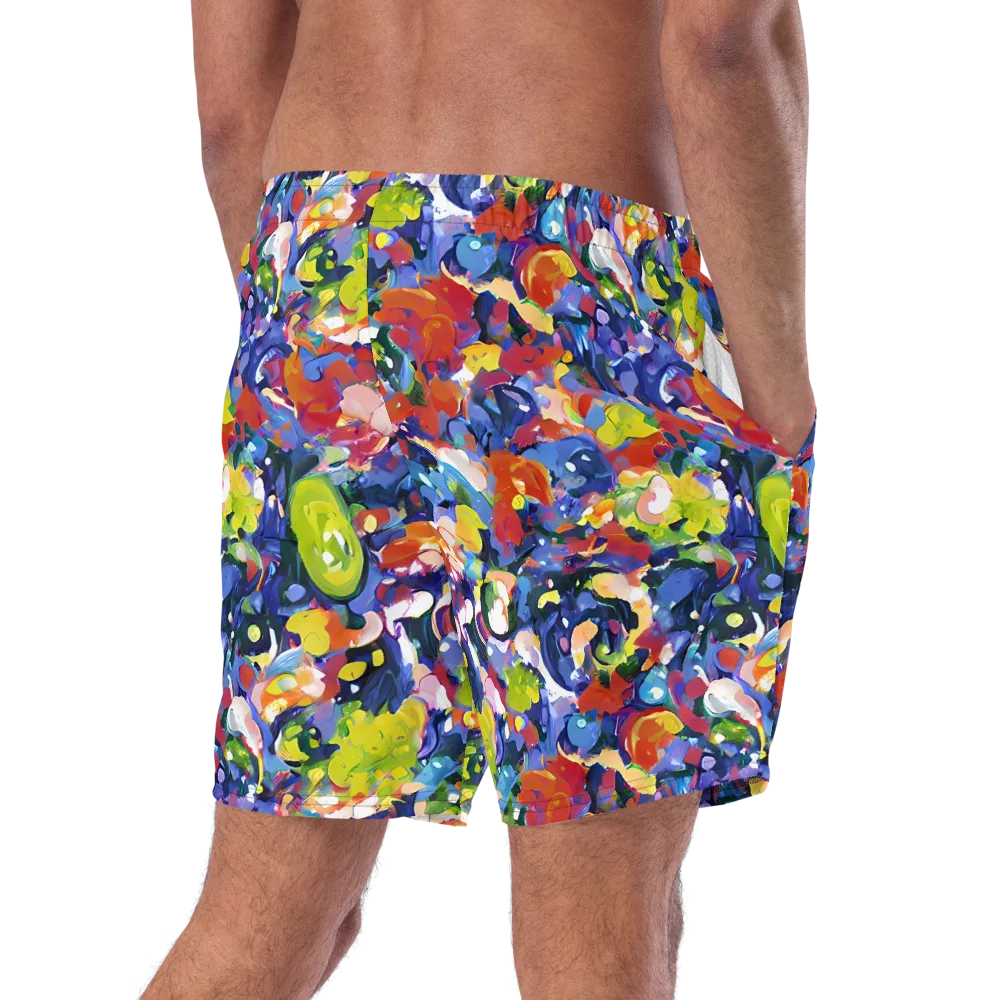 Neon Abstract on Swim Trunks — Right Back