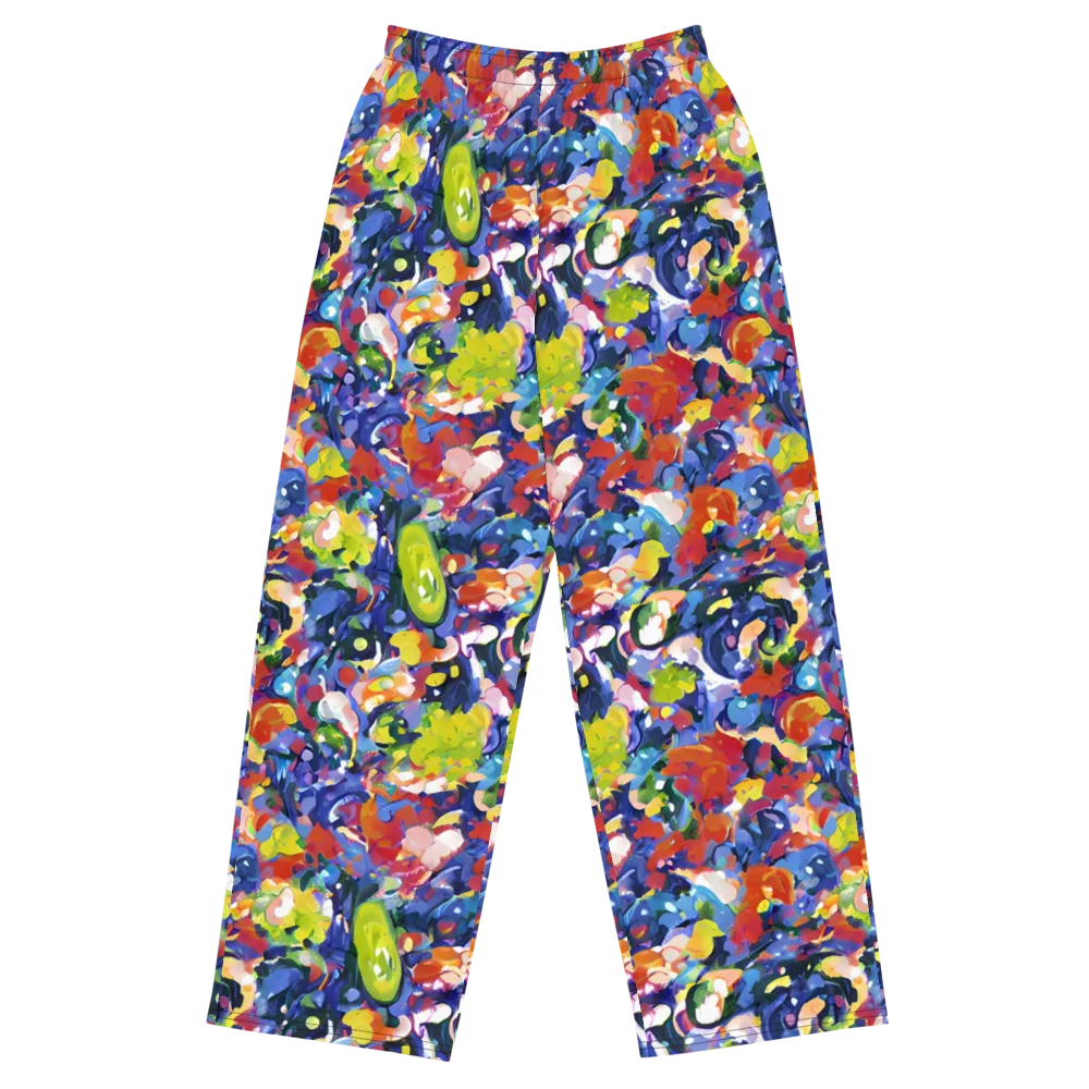 Neon Abstract on Wide-Leg Pants — Front