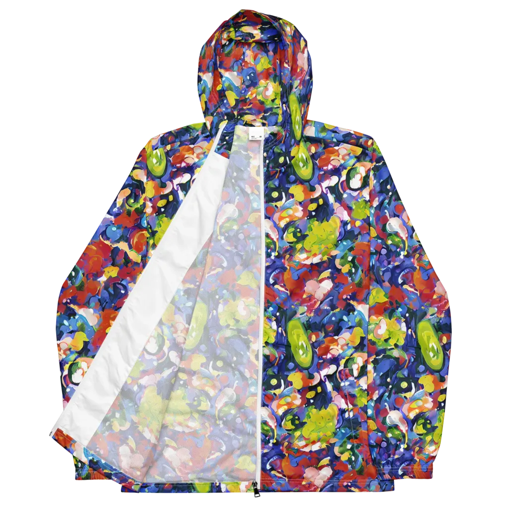 Neon Abstract on Men's Windbreaker — Front