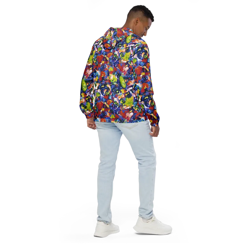 Neon Abstract on Men's Windbreaker — Back