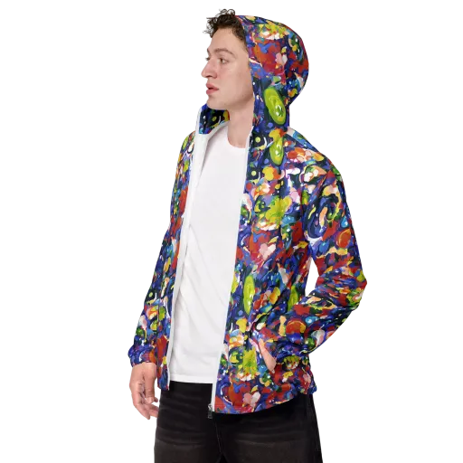 Neon Abstract on a Men's Windbreaker