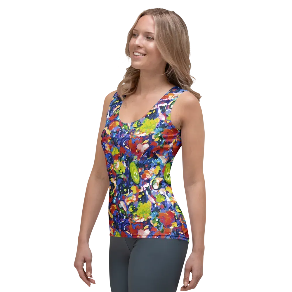 Neon Abstract on Women's Tank Top — Left Front