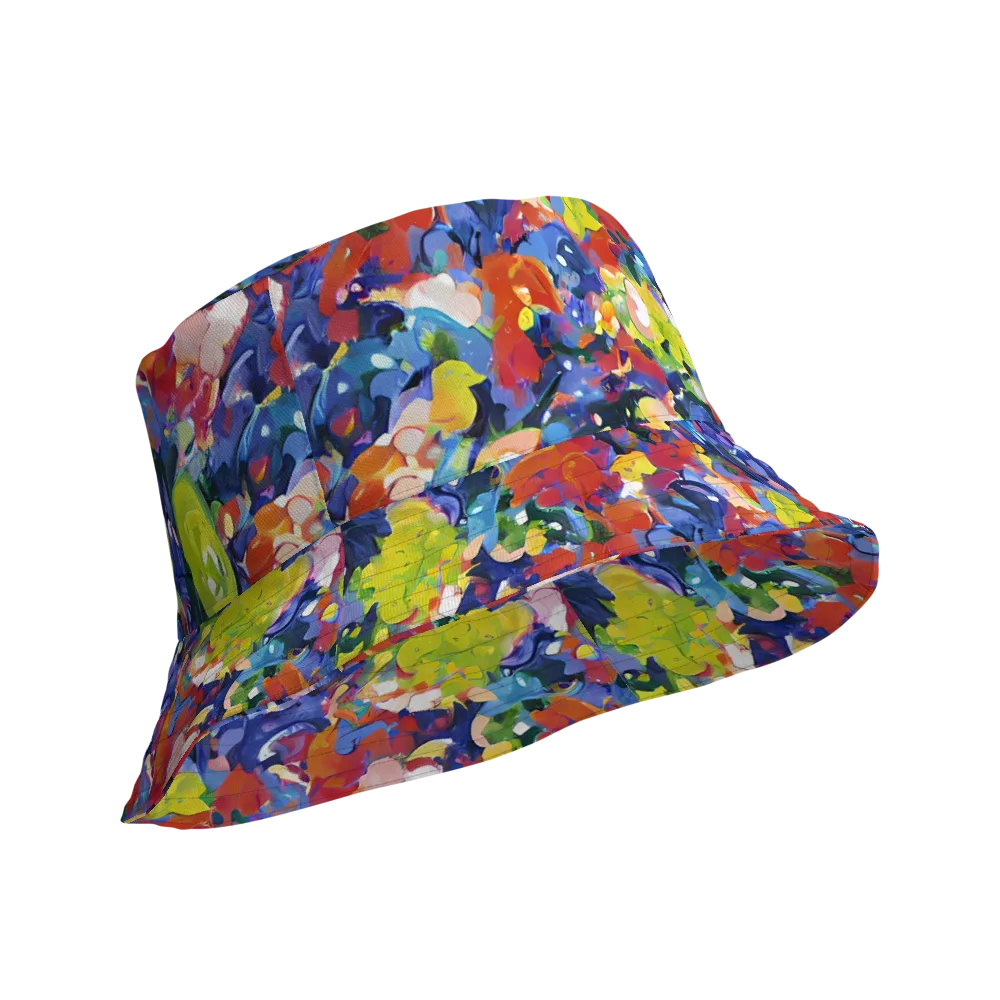 Neon Abstract on Reversible Bucket Hat — Product details Outside
