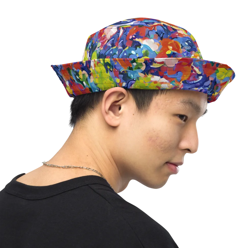 Neon Abstract on Reversible Bucket Hat — Right Outside