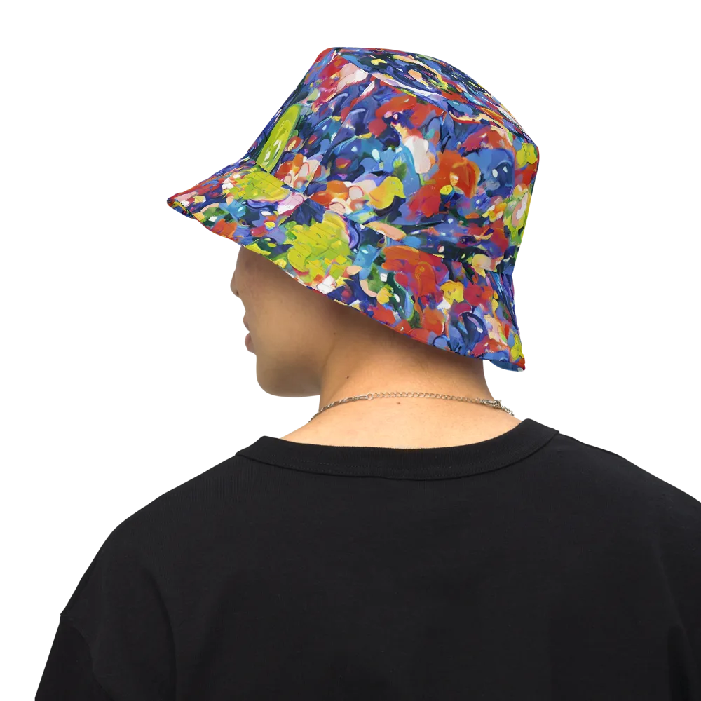 Neon Abstract on Reversible Bucket Hat — Back Inside
