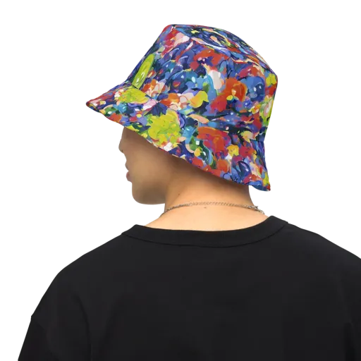 Neon Abstract on a Reversible Bucket Hat