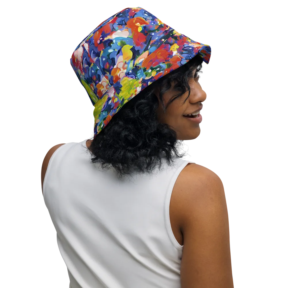 Neon Abstract on Reversible Bucket Hat — Right Outside