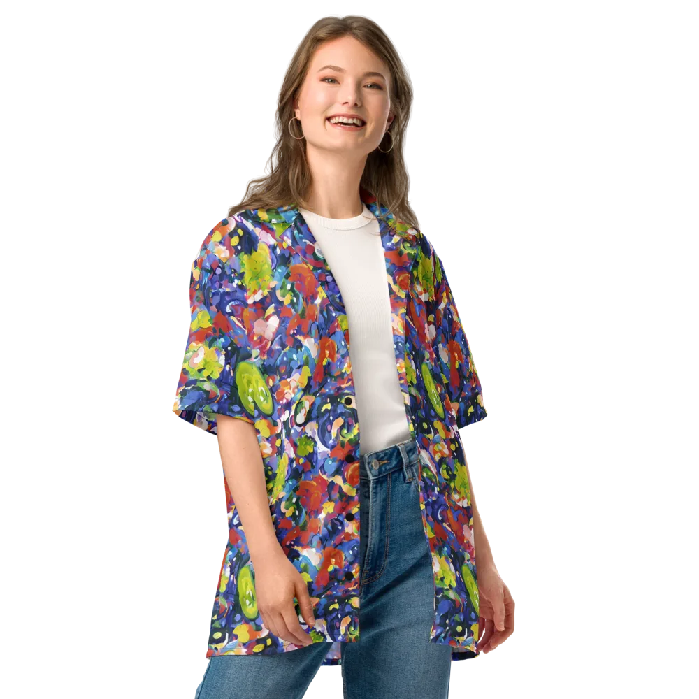Neon Abstract on Button Shirt — Front