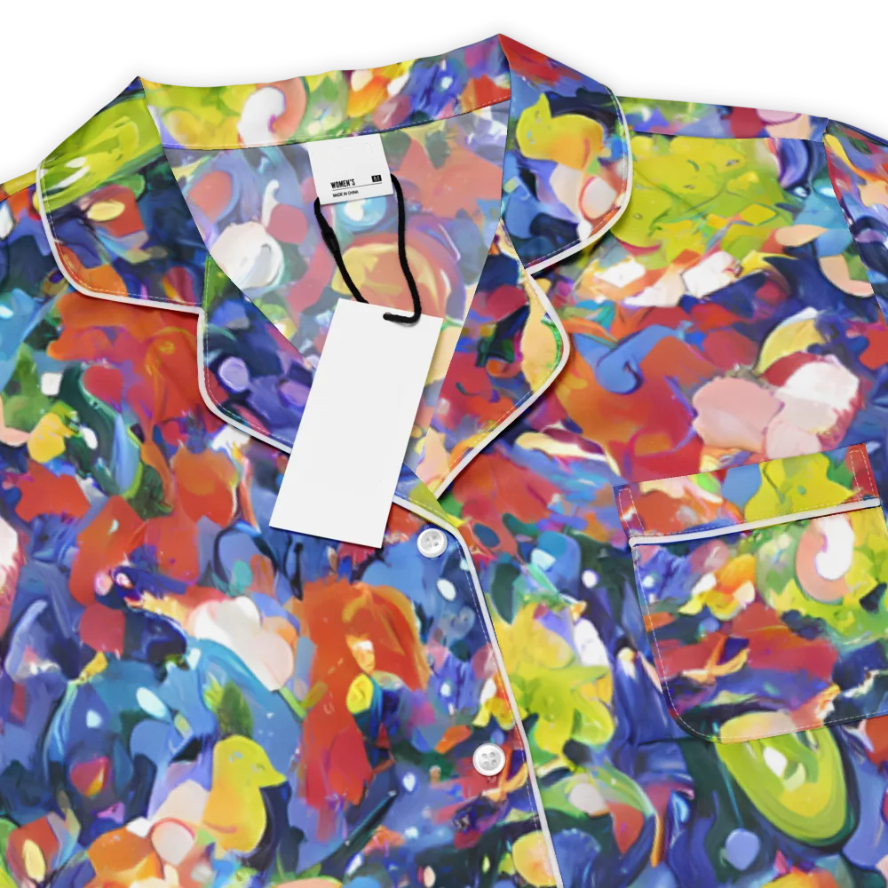 Neon Abstract on Women's Short Sleeve Pajama Top — Product details