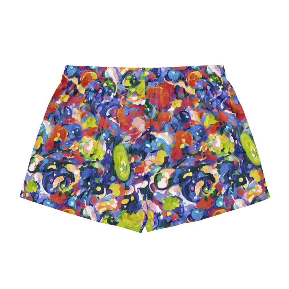Neon Abstract on Women's Pajama Shorts — Back