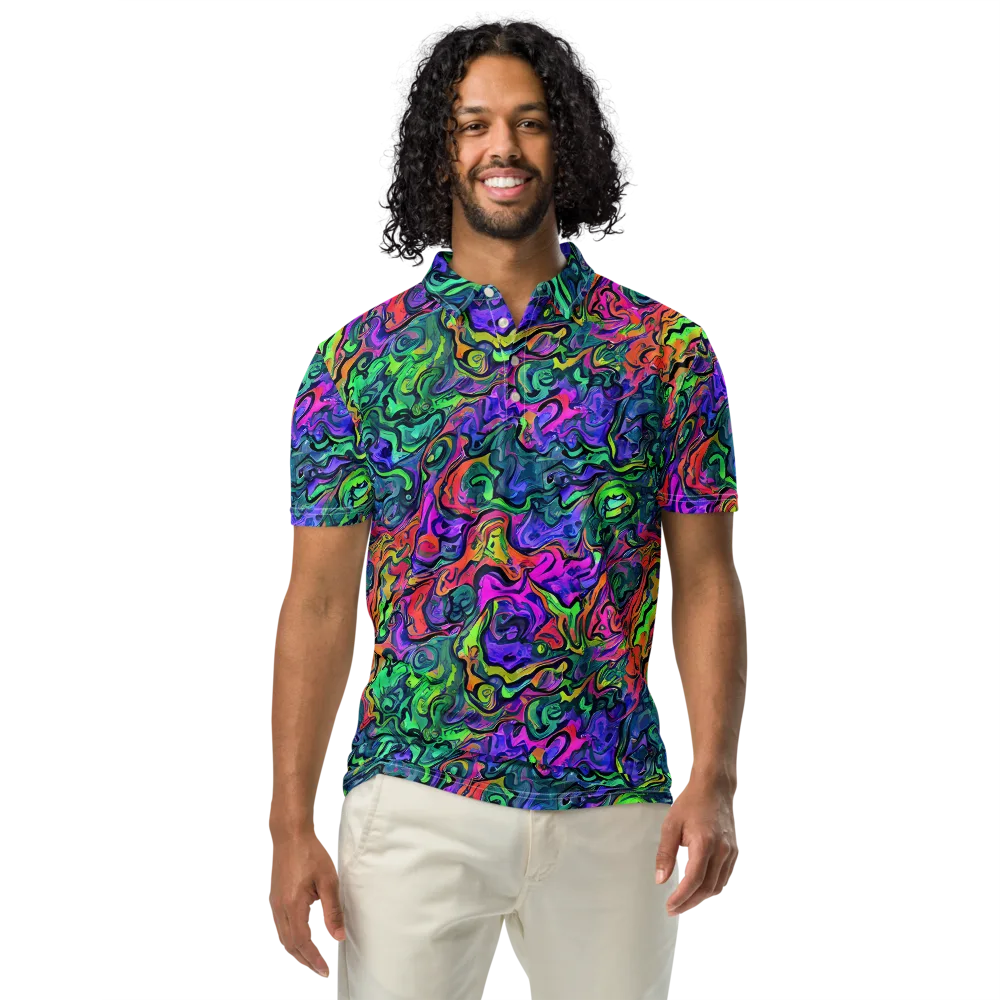 Colorquake on Men's Slim Fit Polo Shirt — Front