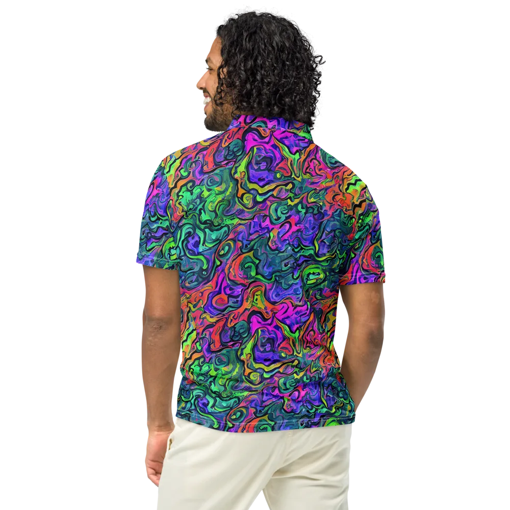 Colorquake on Men's Slim Fit Polo Shirt — Back