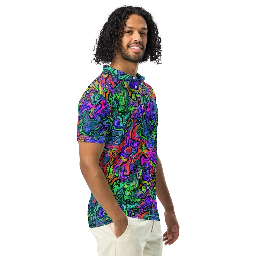 Colorquake on Men's Slim Fit Polo Shirt — Right Front