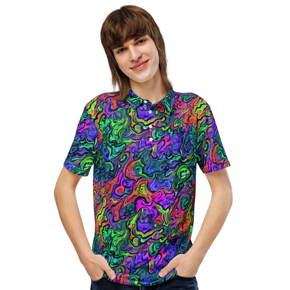 Colorquake on Men's Slim Fit Polo Shirt — Front
