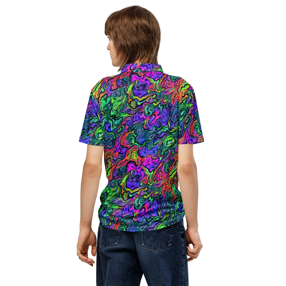 Colorquake on Men's Slim Fit Polo Shirt — Back