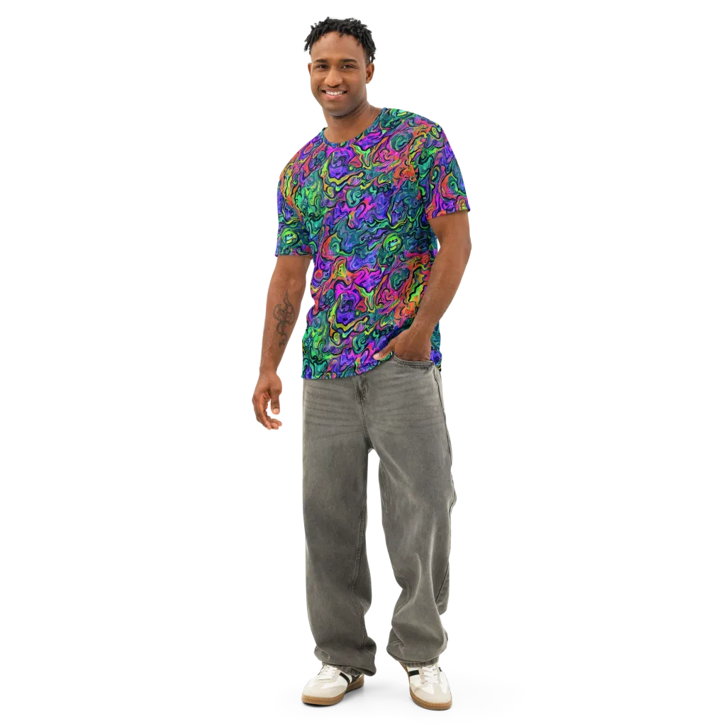 Colorquake on Men's Cotton Crew Neck T-Shirt — Front