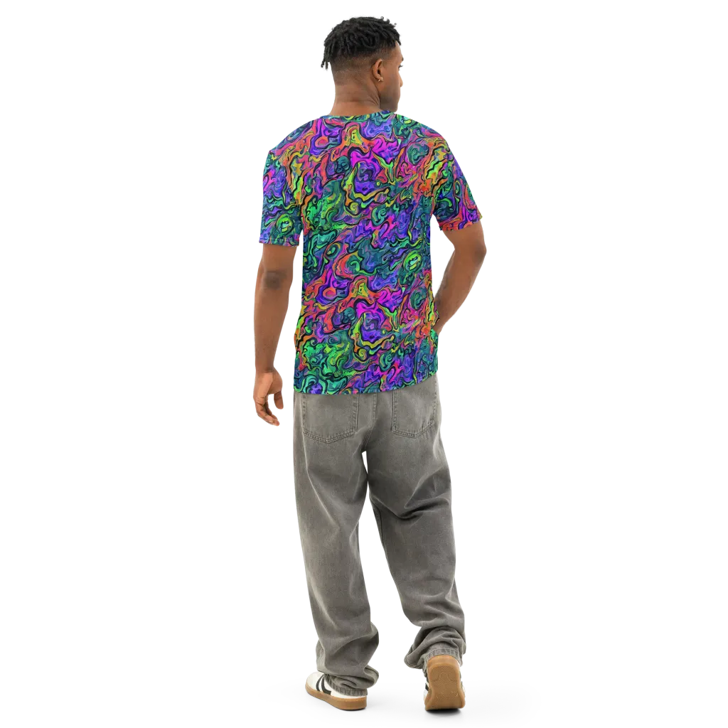 Colorquake on Men's Cotton Crew Neck T-Shirt — Back