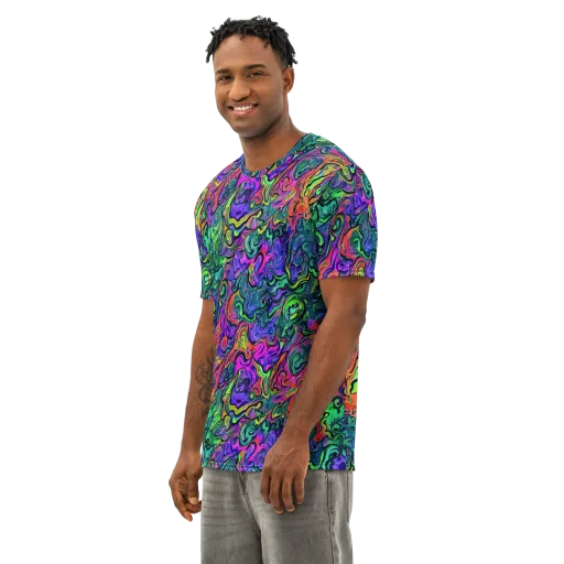 Colorquake on a Men's Cotton Crew Neck T-Shirt