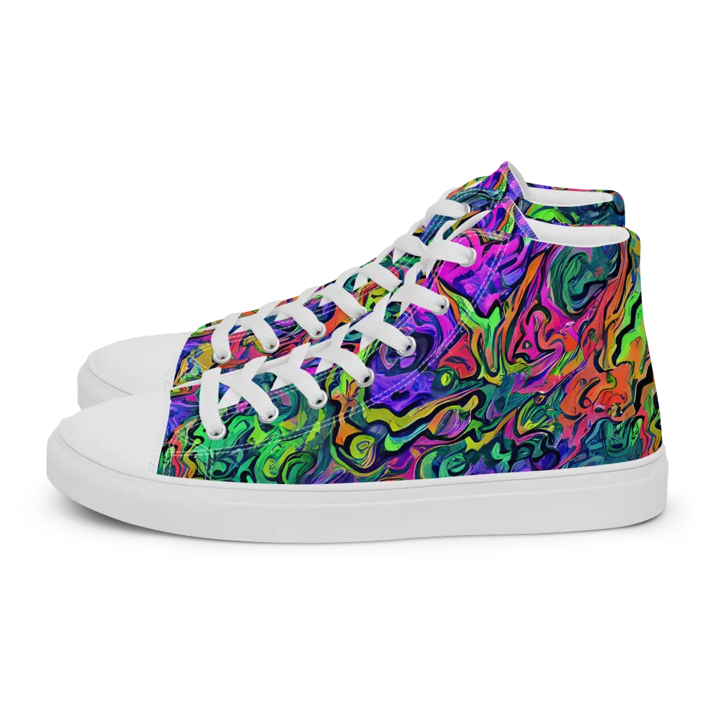 Colorquake on Men's High Top Canvas Shoes — Left