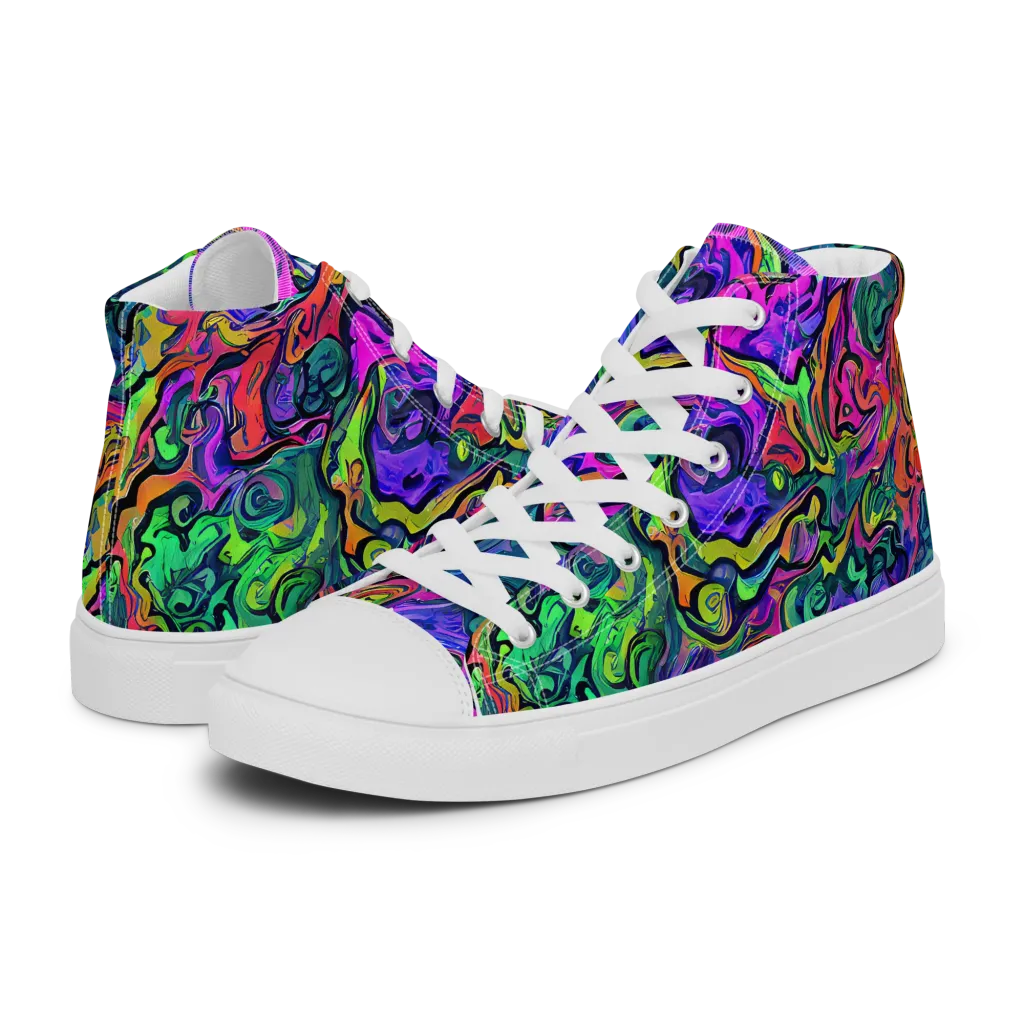 Colorquake on Men's High Top Canvas Shoes — Left