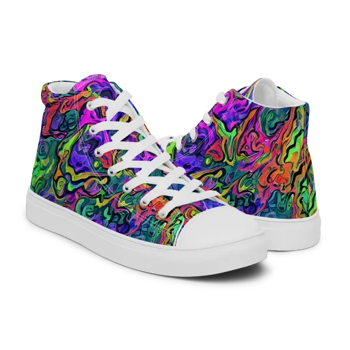 Colorquake on a Men's High Top Canvas Shoes