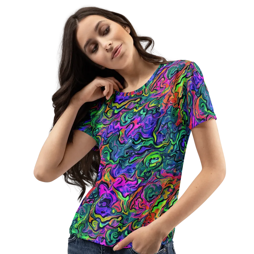 Colorquake on Women's Crew Neck T-Shirt — Left Front