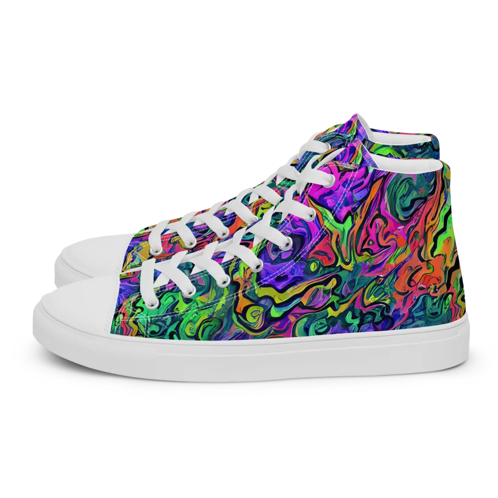 Colorquake on Women's High Top Canvas Shoes — Left