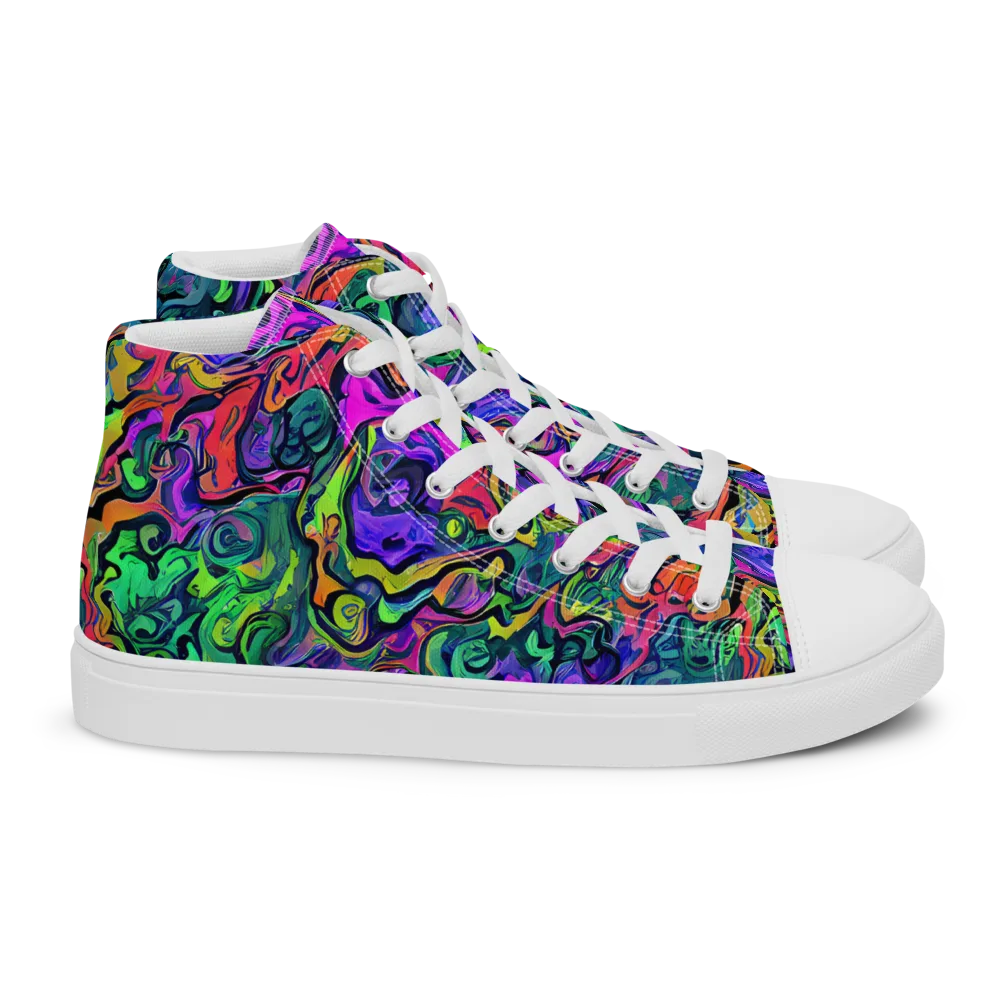 Colorquake on Women's High Top Canvas Shoes — Right