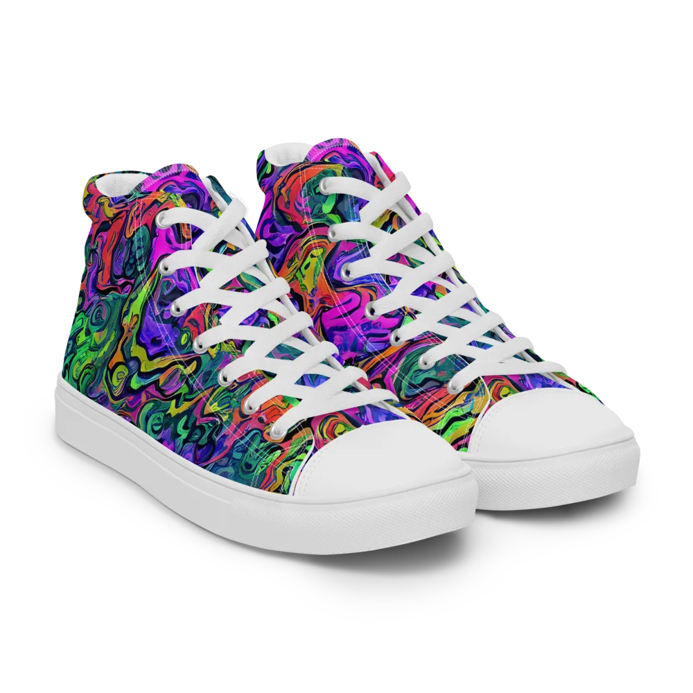 Colorquake on Women's High Top Canvas Shoes — Right Front
