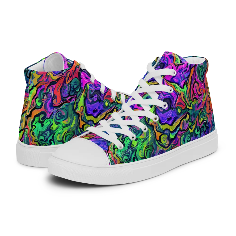 Colorquake on Women's High Top Canvas Shoes — Left