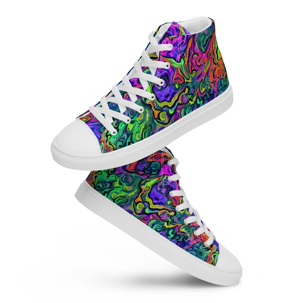 Colorquake on Women's High Top Canvas Shoes — Front
