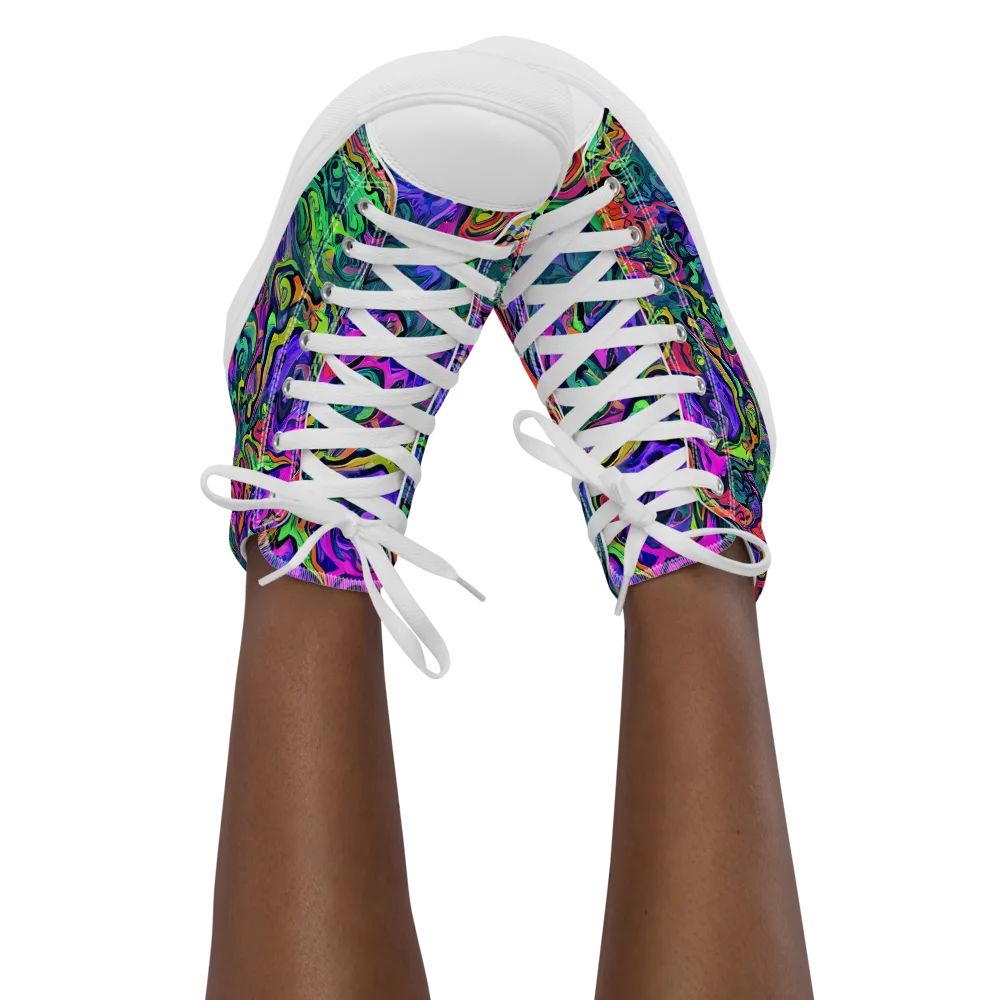 Colorquake on Women's High Top Canvas Shoes — Front