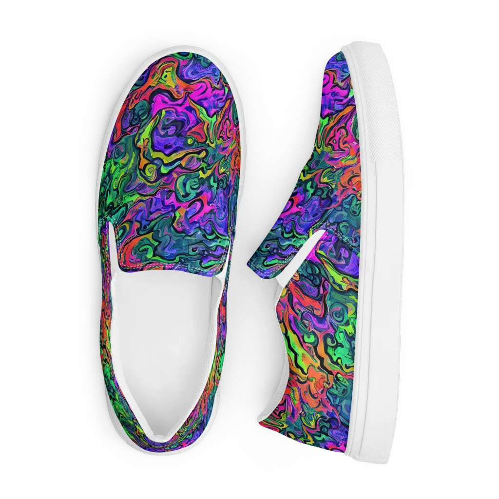 Colorquake on Men's Slip-On Canvas Shoes — Front