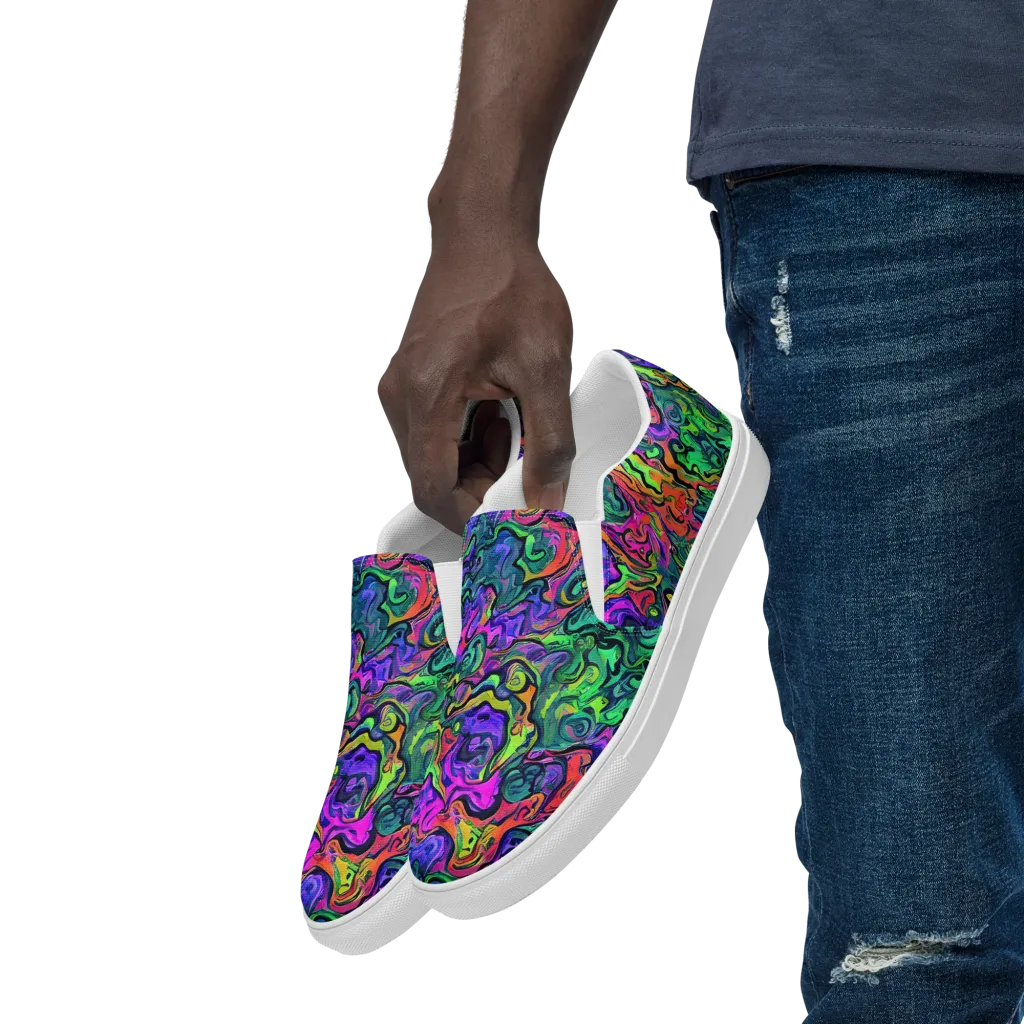 Colorquake on Men's Slip-On Canvas Shoes — Left Front