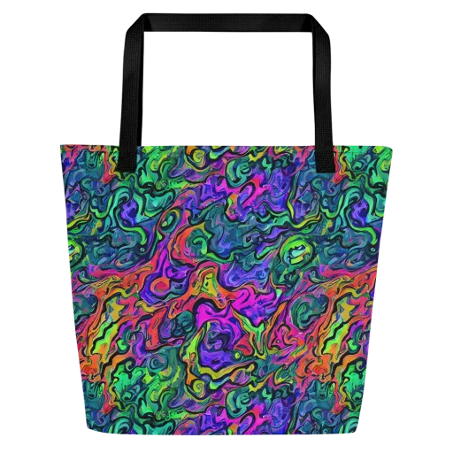 Colorquake on a Large Tote Bag W/ Pocket