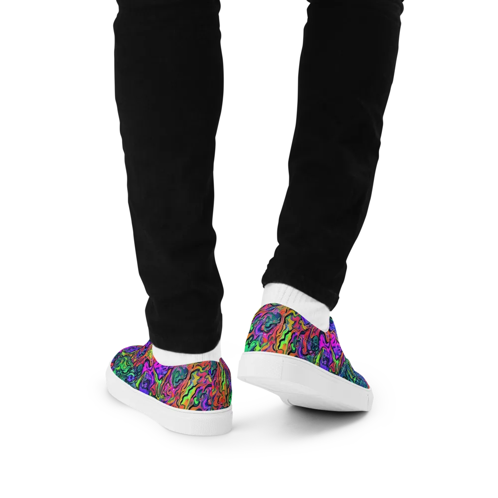 Colorquake on Men's Lace-Up Canvas Shoes — Back