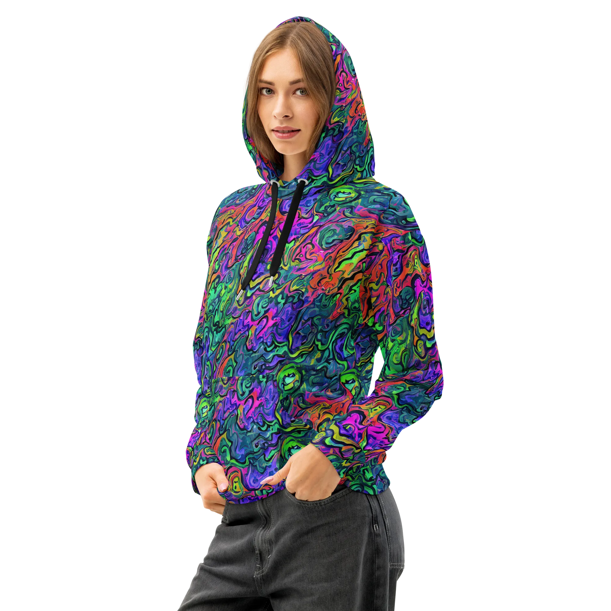 Colorquake on Cotton Hoodie — Left Front