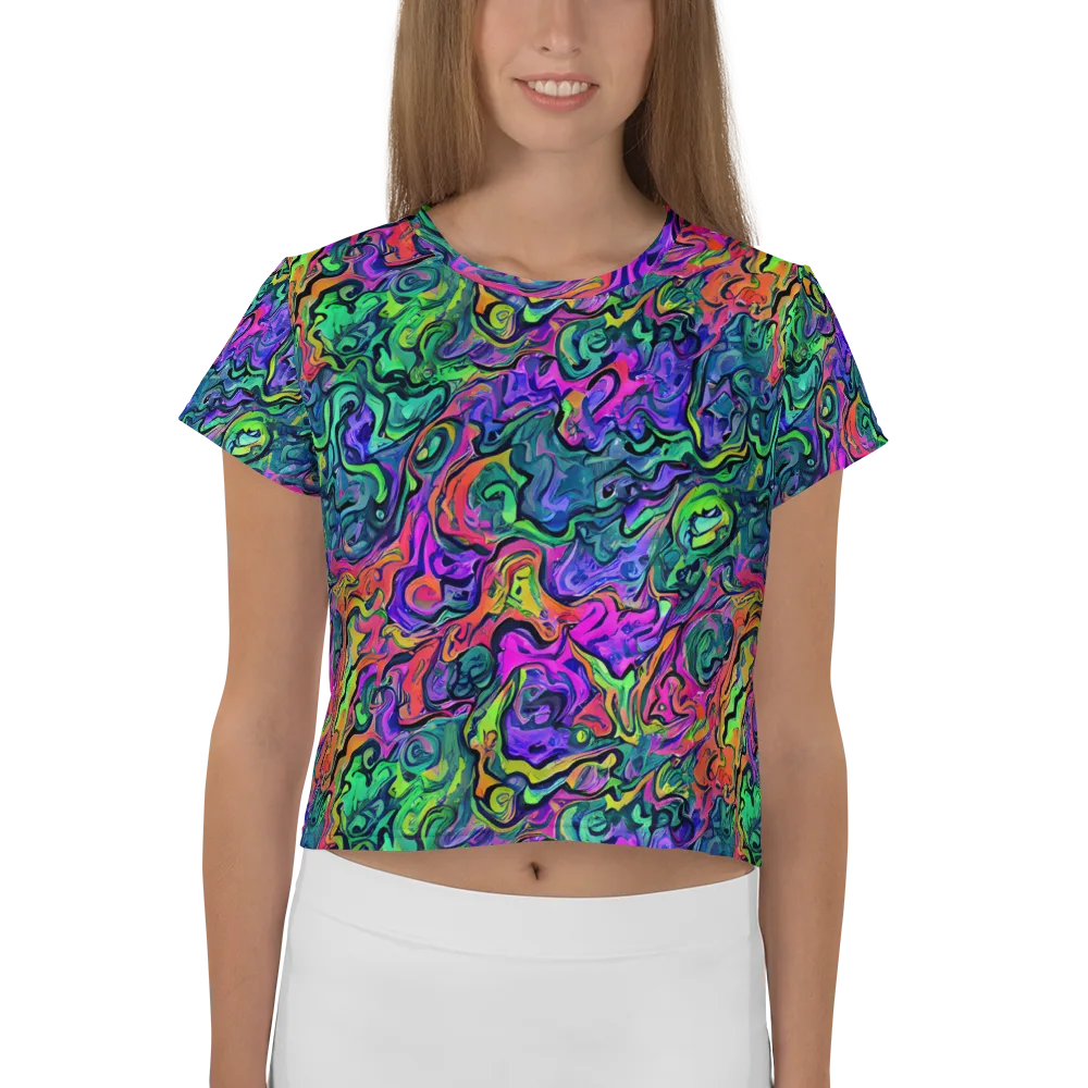 Colorquake on Crop Tee — Front