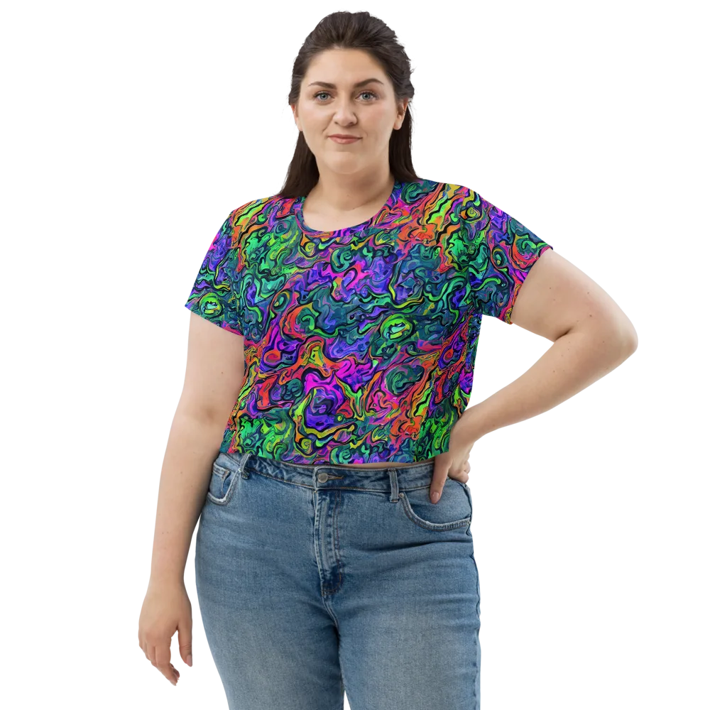 Colorquake on Crop Tee — Front
