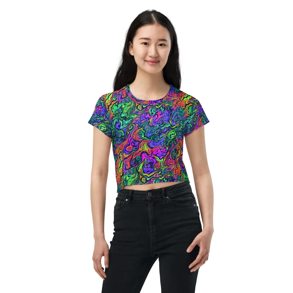 Colorquake on Crop Tee — Front