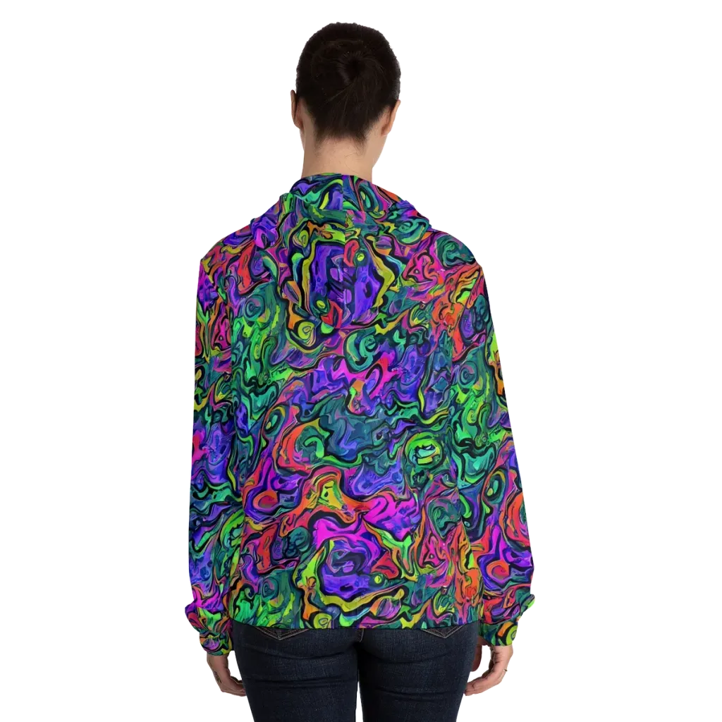 Colorquake on Women's Full-Zip Hoodie — Back On Person