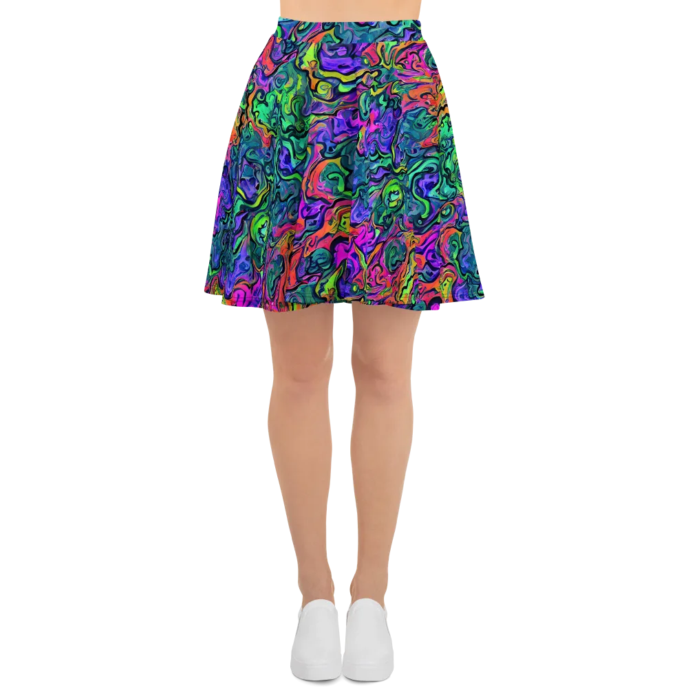 Colorquake on Skater Skirt — Front