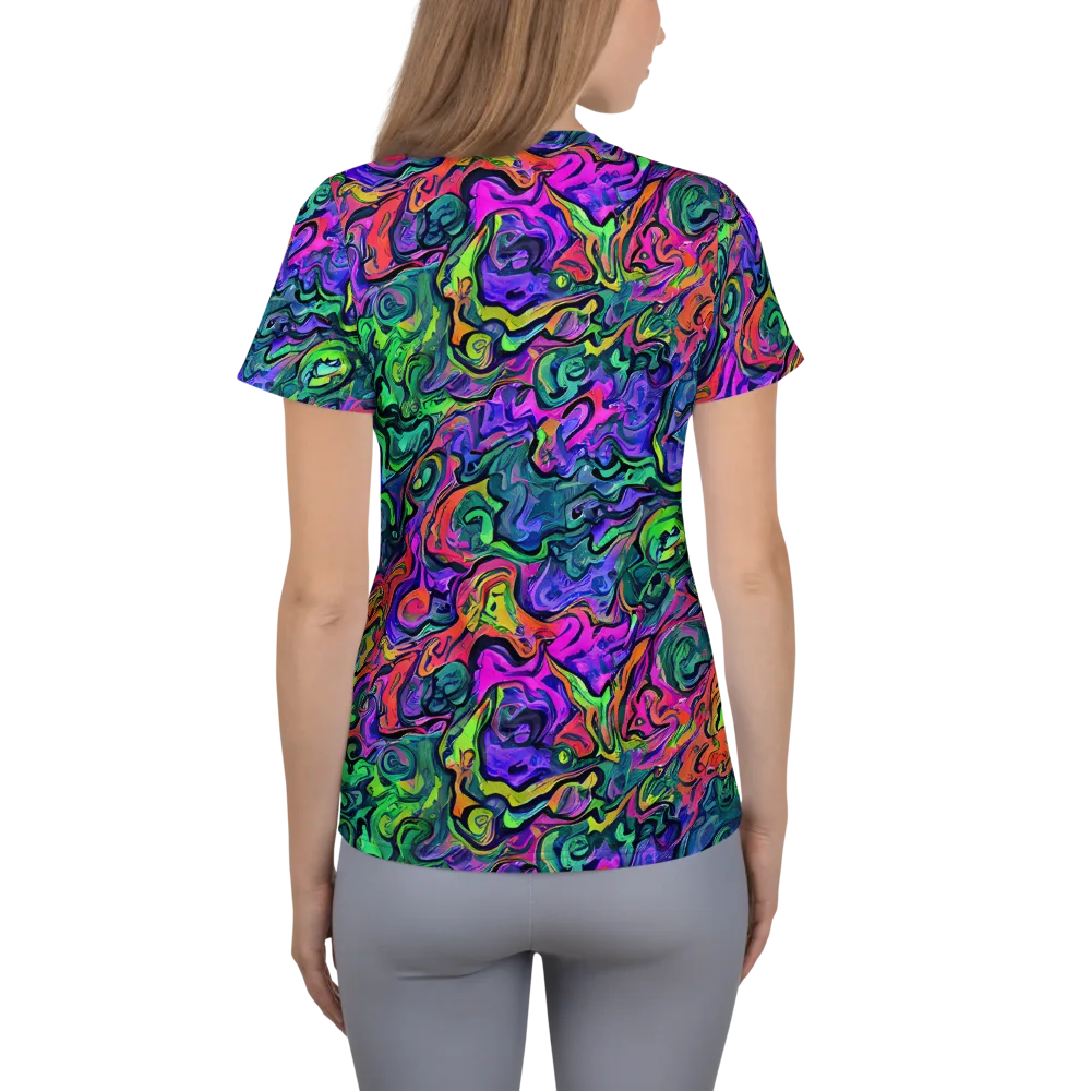 Colorquake on Women's Athletic T-Shirt — Back