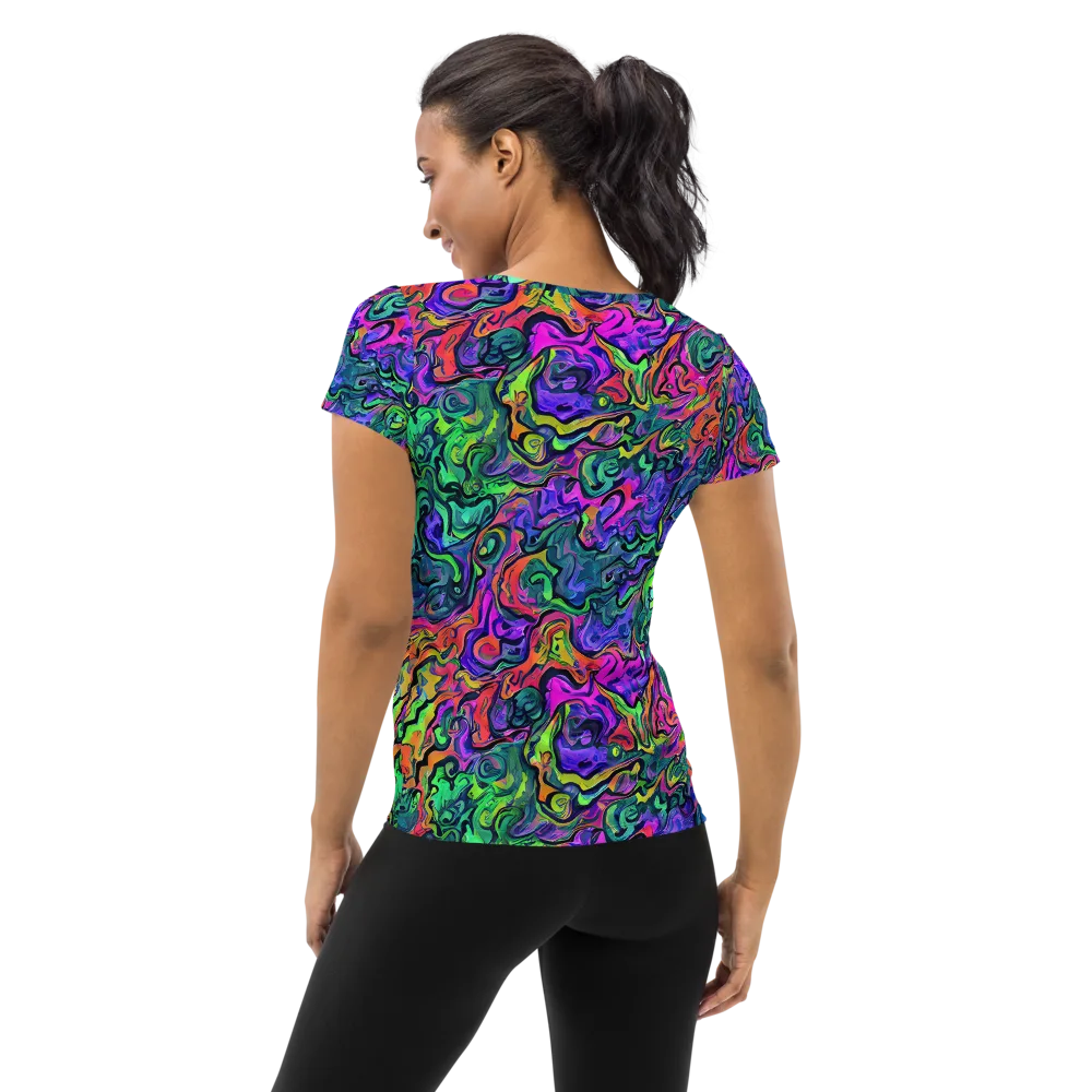 Colorquake on Women's Athletic T-Shirt — Back